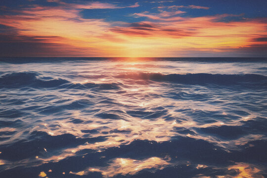 sunset over the sea created using generative ai.