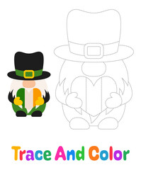 Leprechaun tracing worksheet for kids