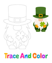 Leprechaun tracing worksheet for kids