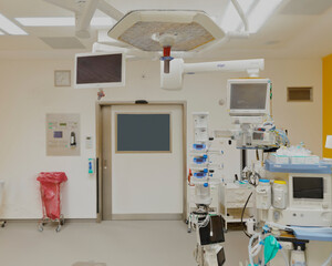 Operating room surgery clinic hospital health care 3d render illustration concept