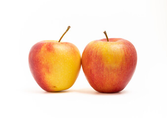 Red apples isolated on white.