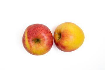 Apples on a white background top view.
