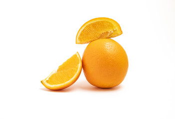 Orange close-up isolated on white.