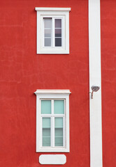 Fototapeta na wymiar Spain. Canary Islands. Gran Canaria island. Las Palmas de Gran Canaria. Detail of facade with two windows