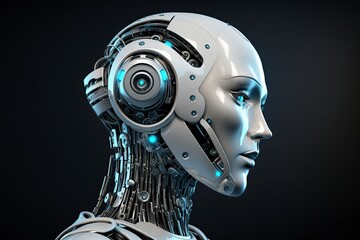 illustration, futuristic smart robot, generative AI