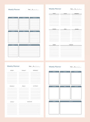 Minimalist Weekly Planner Printable, Week At a Glance, Weekly Organizer, Office Planner, Desk Planner