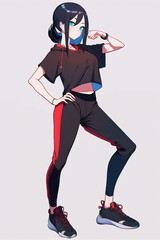 Obraz premium A girl in a tracksuit