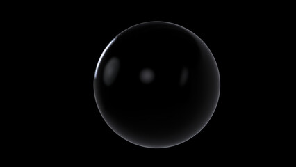 Glass Orb Glass Bubble or magic ball with realistic glass reflection isolated on white background, used screen blending mode to remove black background  - 3d illustration, 3d rendering