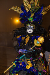 Venice Carnival in Foggy Night
