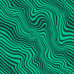 Green Marble Pattern with Lines and Waves. Vector Malachite Background. Psychedelic Seamless Pattern. Green Stone Texture Illustration