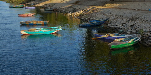 Fishing boats on Nile, Egypt, Africa
