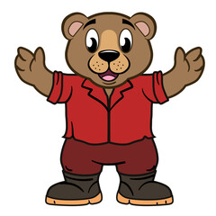 oso vestido de leñador 