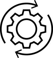 Workflow process line icon.  PNG