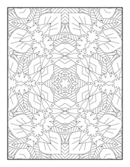 Mandala coloring page KDP interior. Coloring page mandala background. Adult coloring page with flowers pattern. Black and white doodle wreath. Floral mandala. Mandala. Mandala Coloring Page for Adults