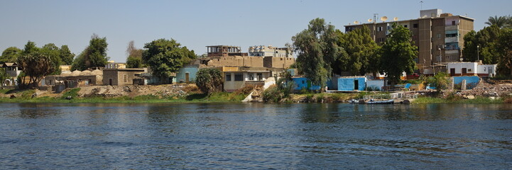 Architecture at Nile near Edfu, Egypt, Africa
