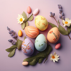 Easter Eggs decoration pastel