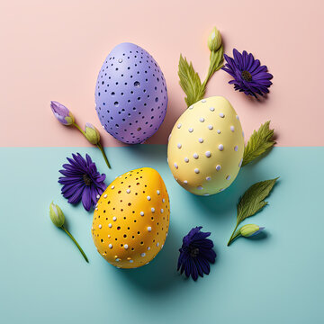 Easter Eggs decoration pastel colors