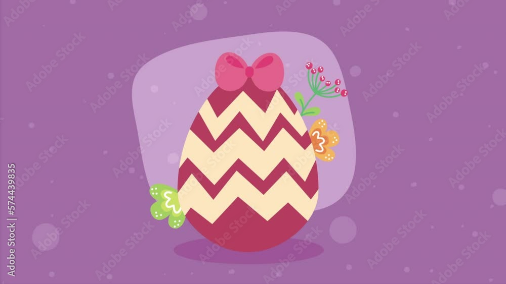 Canvas Prints spring egg painted with bow animation