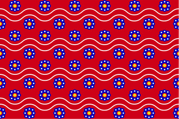 Beautiful Folk Slavic, Moravian, Hungarian motif floral with curve lines ethnic pattern style with red background. Design for fabric, clothing, textile, batik, wrapping, printing, carpet, home decor. 