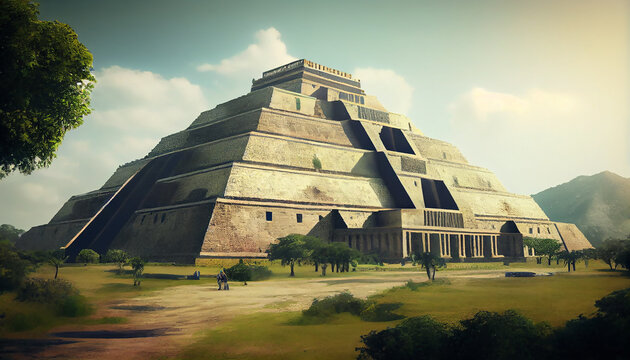 Pir&aacute;mides de las culturas Inca y Azteca en M&eacute;xico , generado con IA