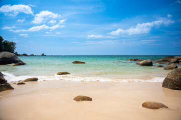 Small Sandy Beach Khuekkhak, Takua Pa District, Thailand, Andaman sea. 