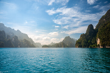 Cheow Lan Lake, Khao Sok, Surat Thani, Thailand. 