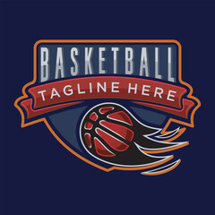 basketball logo design concept, vector eps 10