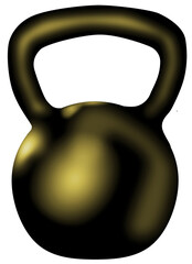 Kettlebell with golden color.