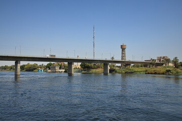 Fototapeta na wymiar Road bridge in Edfu, Egypt, Africa 