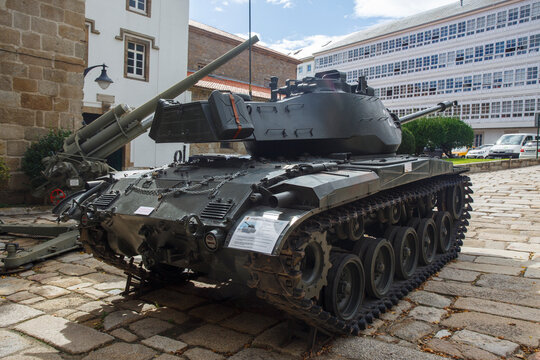American-made M-41 tank known as the Walker Bulldog exhibited at the military museum in A Coruna