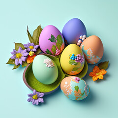 Fototapeta na wymiar Easter Eggs pastel colors