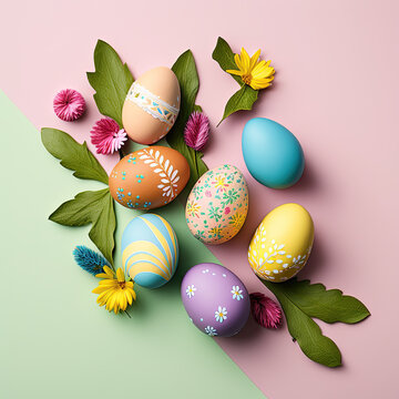 Easter Eggs pastel colors