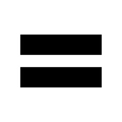 Monochrome vector graphic of an  equals sign. This could be used in the teaching of maths at primary or secondary level