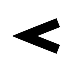 Monochrome vector graphic of a less than sign. This could be used in the teaching of maths at primary or secondary level