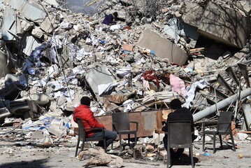 Destroyed buildings after the earthquake in Turkey. Earthquake scenes from Kahramanmaraş and Hatay. 7.8 and 7.4 eartquake. 6 FEBRUARY 2023