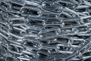 metal fasteners close-up scattering.