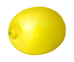 png. yellow ripe lemon close-up. isolate.