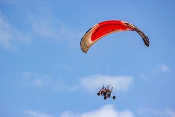 paragliding in the sky