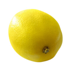 png. yellow ripe lemon close-up. isolate.