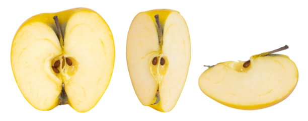 Pomme coupée en quartier