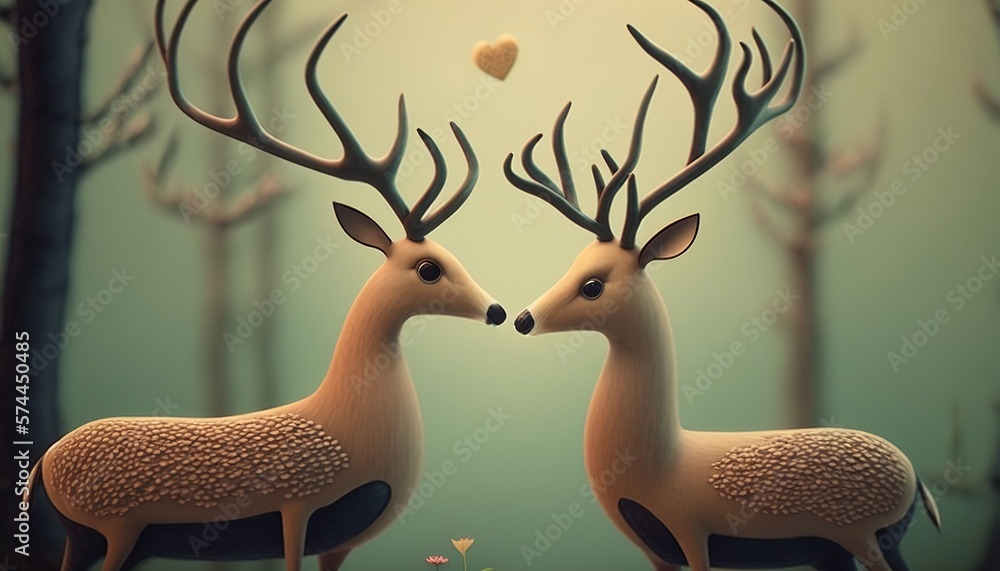 Sticker expressing emotions deer