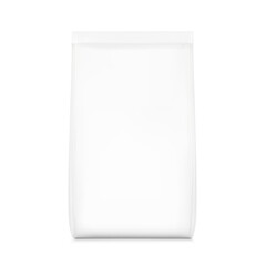 Realistic food bag isolated on white background. Front view. Vector illustration. Can be use for template your design, presentation, promo, ad. EPS 10.	