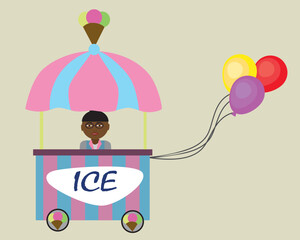 Mobile ice cream van in the park