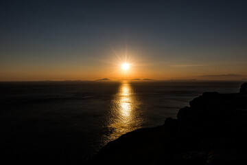 Sonnenuntergang auf der Isle of Skye in Schottland