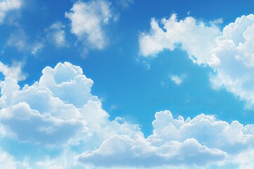 Naklejka na ściany i meble Summer Blue Sky and white cloud. Generative AI 