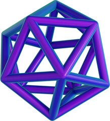 3d rendering. Abstract geometric shapes illustration. Modern minimal colorful objects isolated on transparent background