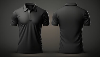 Realistic mockup of male black polo shirt. Generative ai - obrazy, fototapety, plakaty