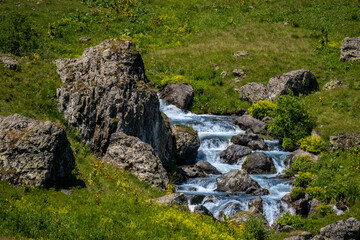 waterfall in the mountains