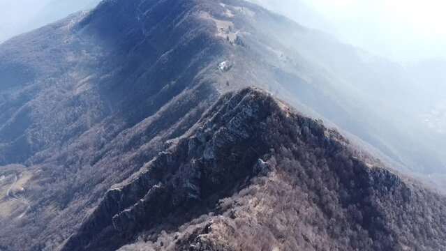 Aerial view of Orobie mountains in Imagna Valley