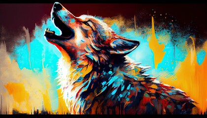 A portrait of a wolf, Generative AI